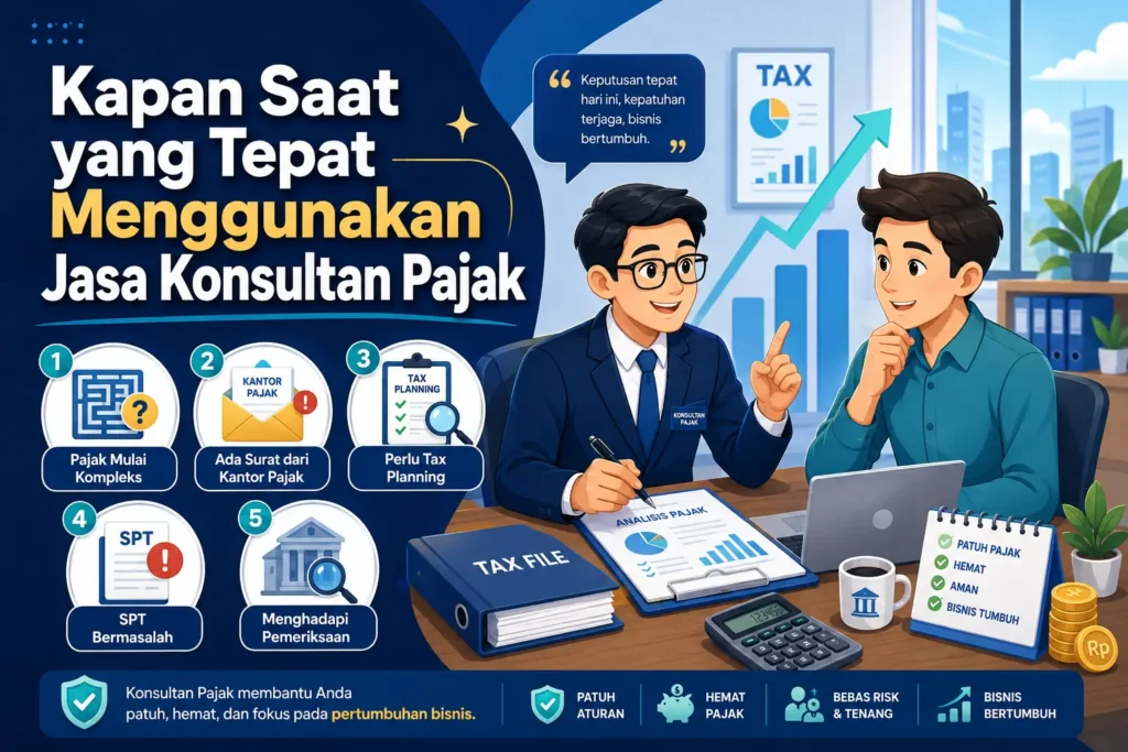 Info grafik saat yang tepat menggunakan jasa konsultan pajak
