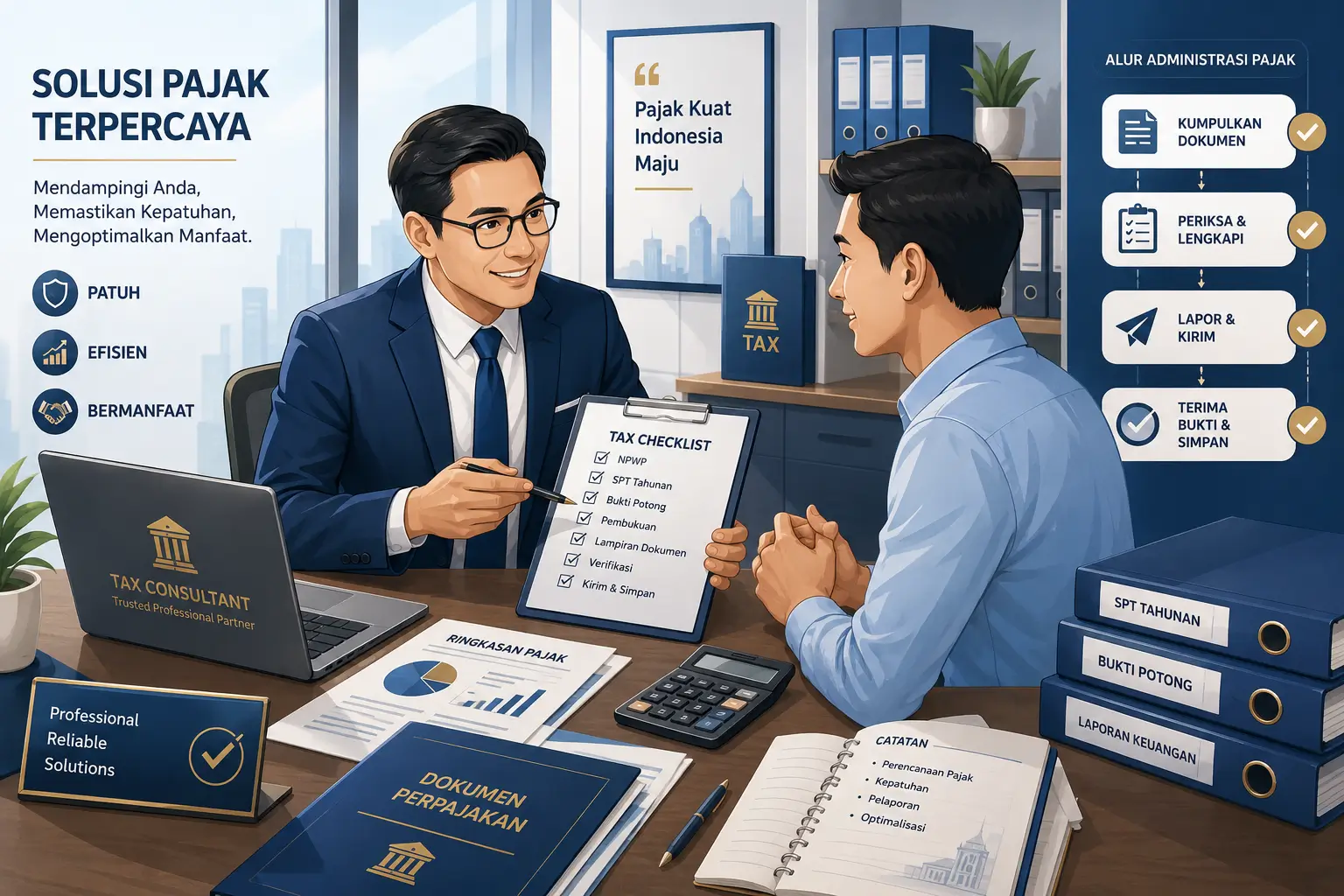 Pendampingan konsultan pajak dalam review dokumen dan proses perpajakan Wajib Pajak